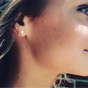 Gold filled lightning bolt post earrings 2 pairs!